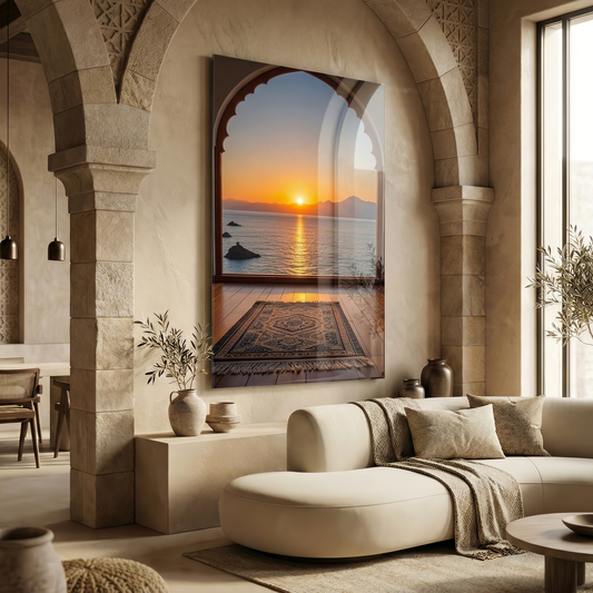Sacred Serenity – Desert Light Edition | Premium Glass Wall Art