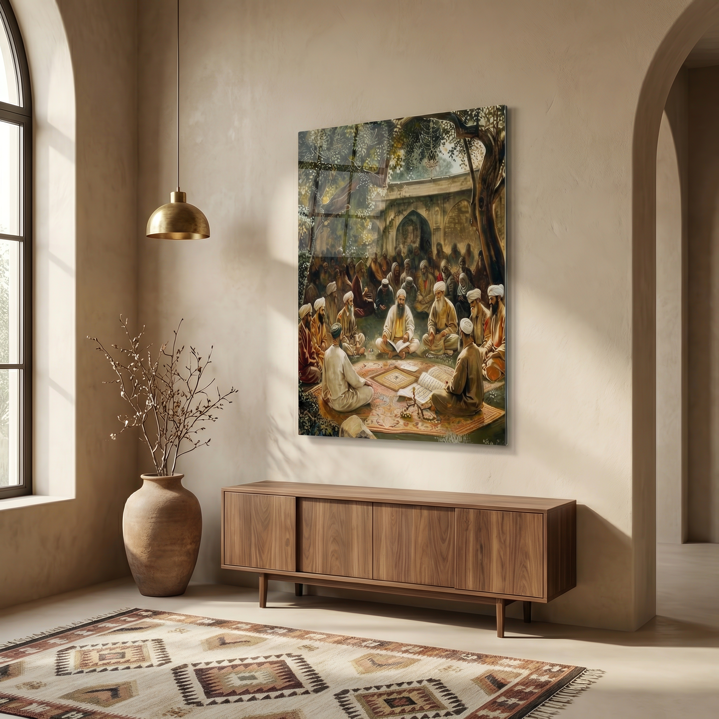 Golden Horizon – Contemplative Light Edition | Premium Glass Wall Art