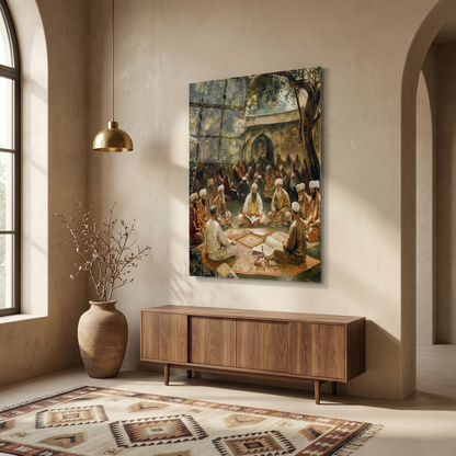 Golden Horizon – Contemplative Light Edition | Premium Glass Wall Art