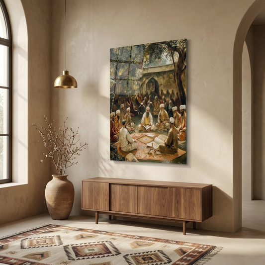 Golden Horizon – Contemplative Light Edition | Premium Glass Wall Art