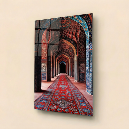 Crimson Horizon – Spiritual Reflection Edition | Premium Glass Wall Art