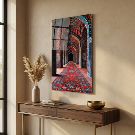 Crimson Horizon – Spiritual Reflection Edition | Premium Glass Wall Art