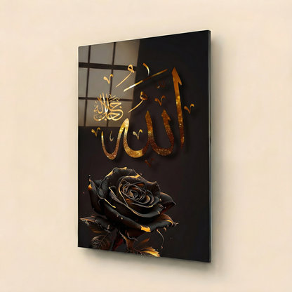Sacred Names – Pair Edition – Imperial Gold on Obsidian | Premium Glass Wall Art