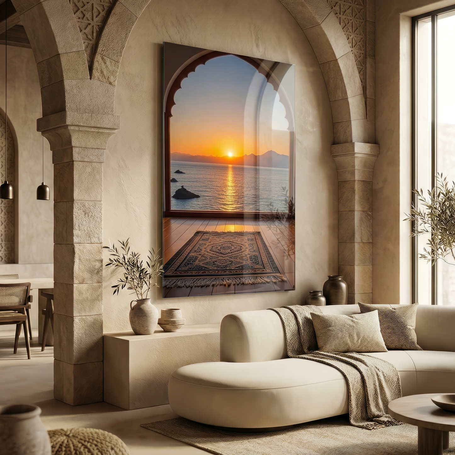 Sacred Serenity – Desert Light Edition | Premium Glass Wall Art