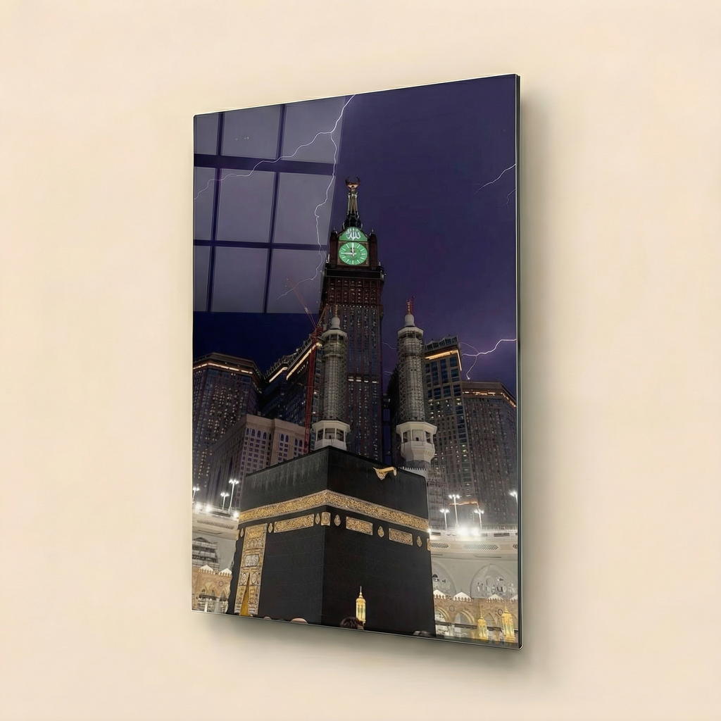 Makkah — Night of Reverence | Premium Glass Wall Art