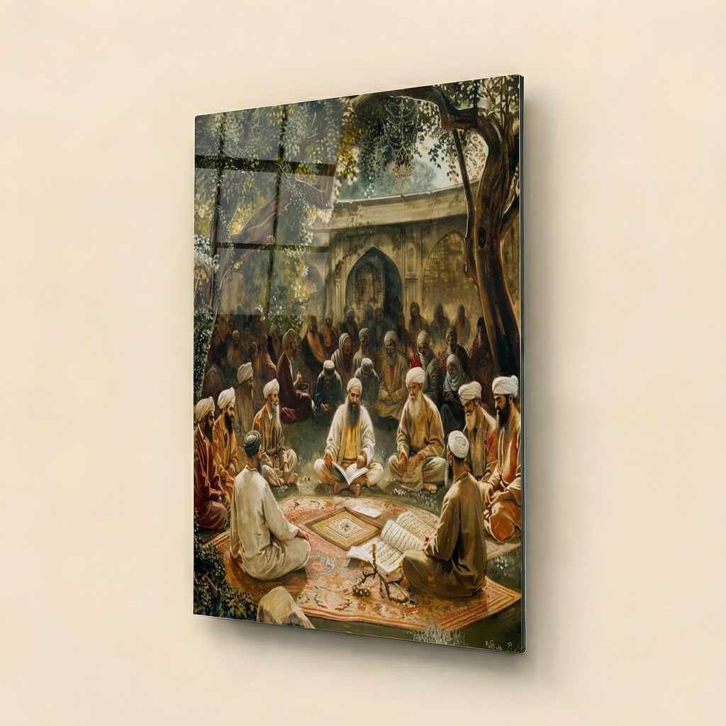 Golden Horizon – Contemplative Light Edition | Premium Glass Wall Art