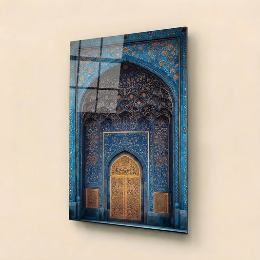 Azure Sanctuary – Architectural Harmony Edition | Premium Glass Wall Art